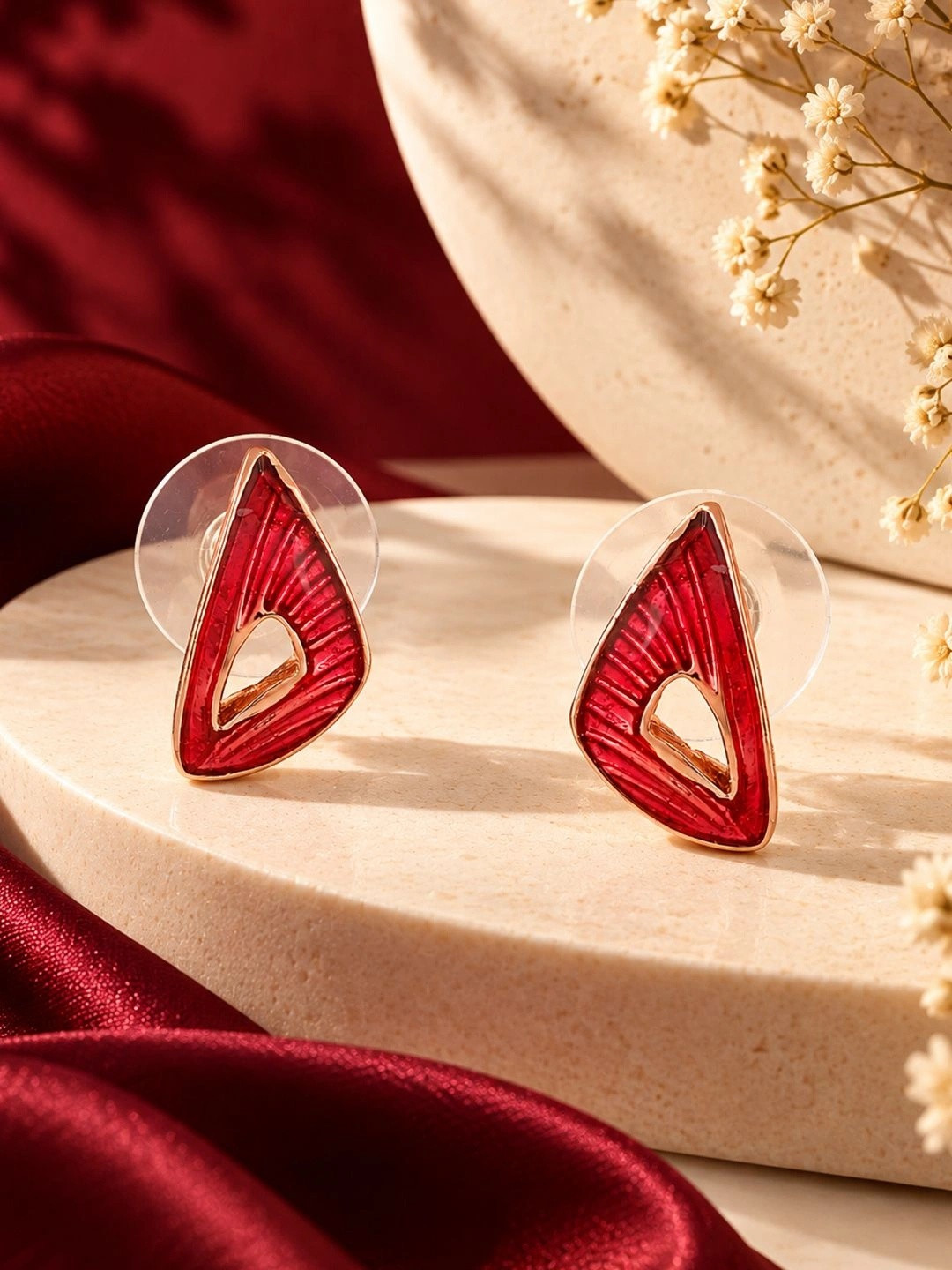 Estele Rose Gold-Plated Classic Studs Earrings