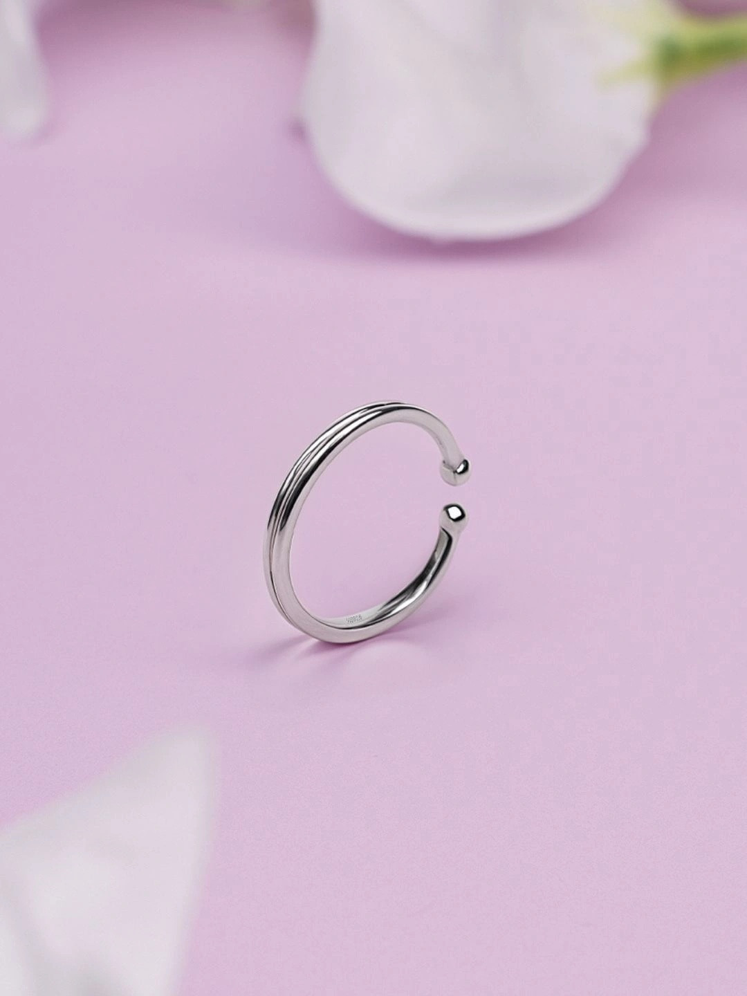 HighSpark 925 Silver Timeless Double Line Adjustable Toe Ring -1 Piece Only