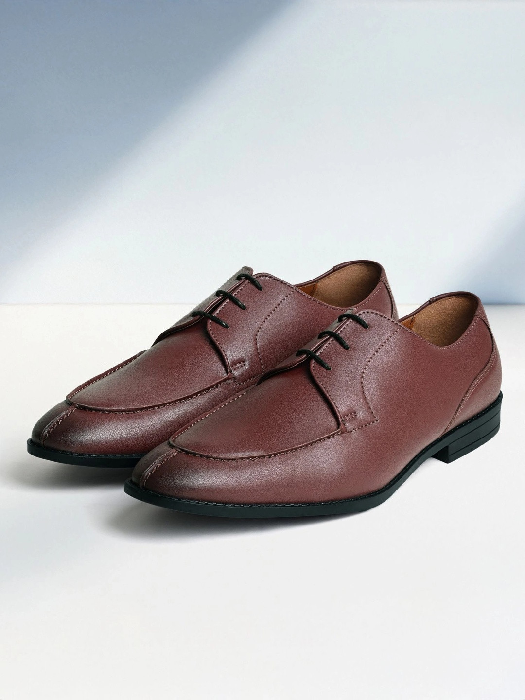 LOUIS STITCH Men Rosewood Formal Lace Up Derby Shoes
