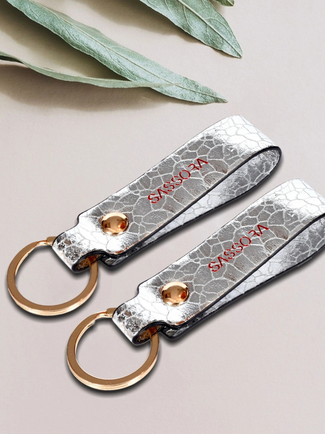 Sassora Set of 2 Leather Key chains