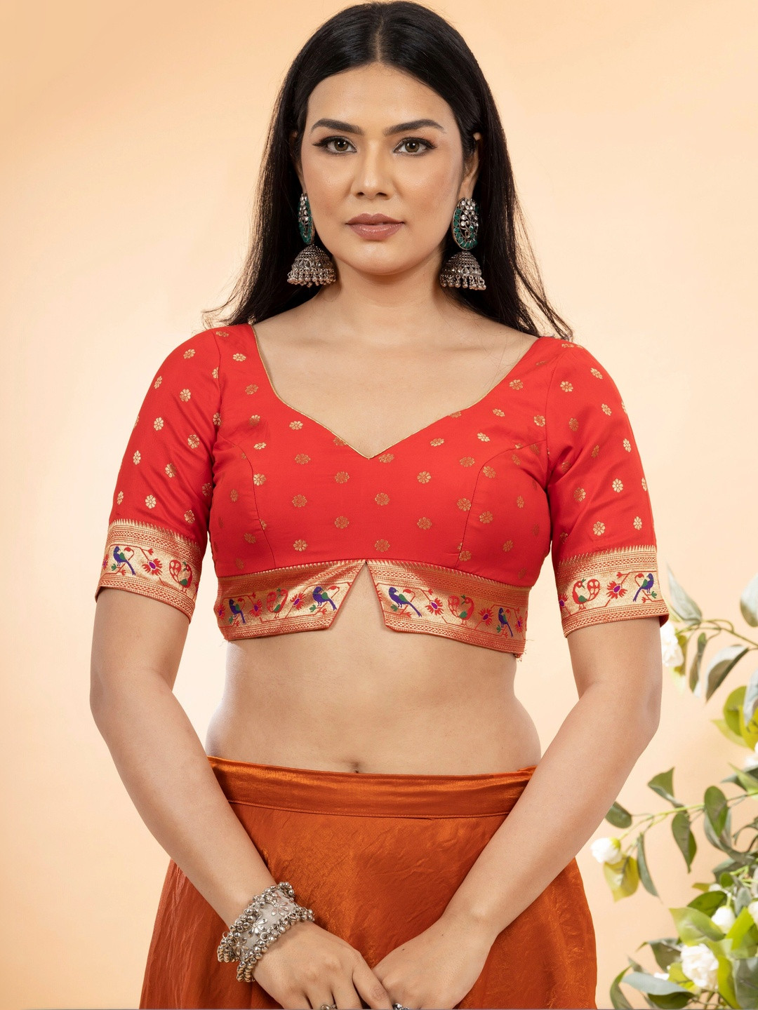 FIGURES DESIGNER Brocade Woven Design Brocade Saree Blouse