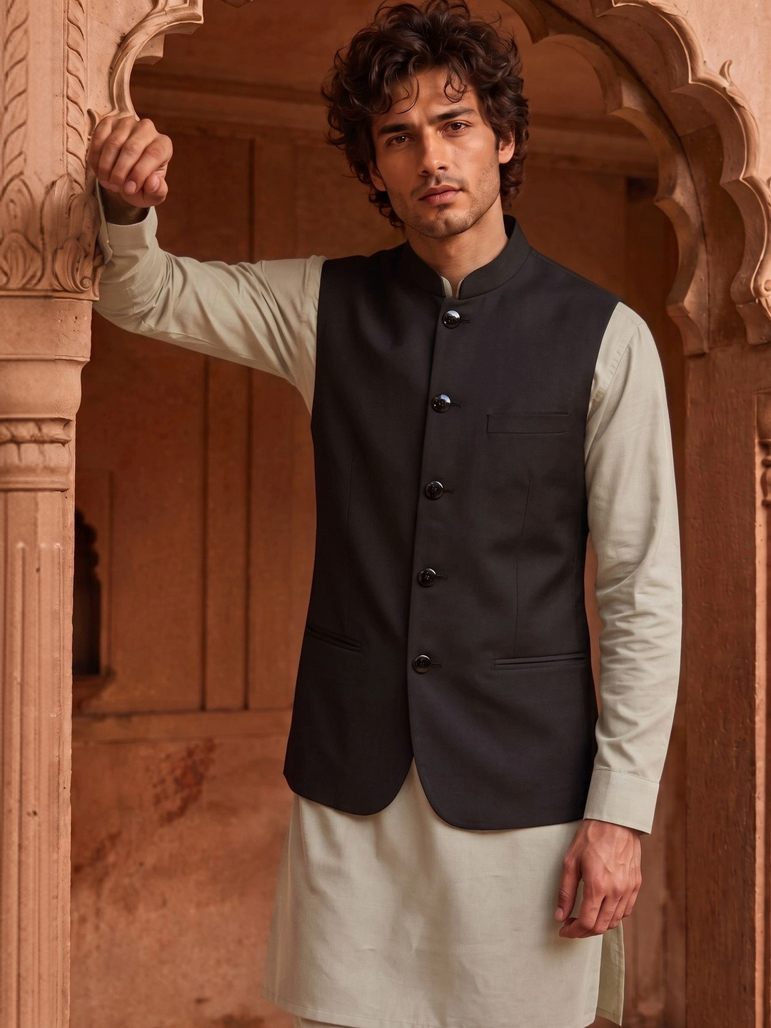 BAESD Bandhgala Mandarin Collar Nehru Jacket