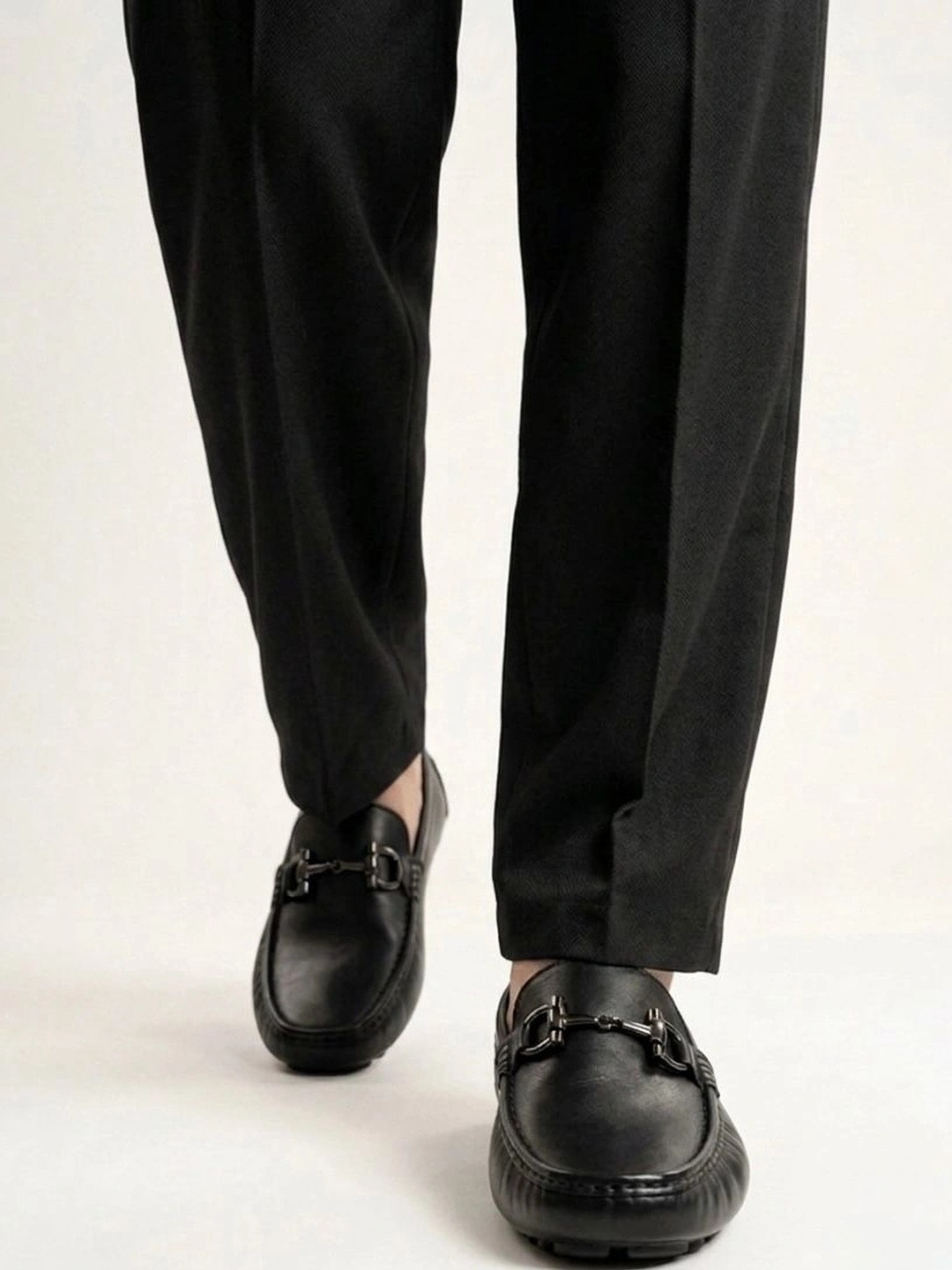 MICHEAL FERAAS Men Round Toe Slip On Lightweight Horsebit Loafers