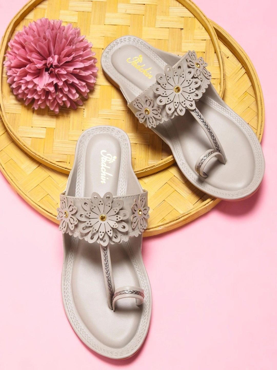 Padchin Women Embellished Ethnic T-Strap Flats