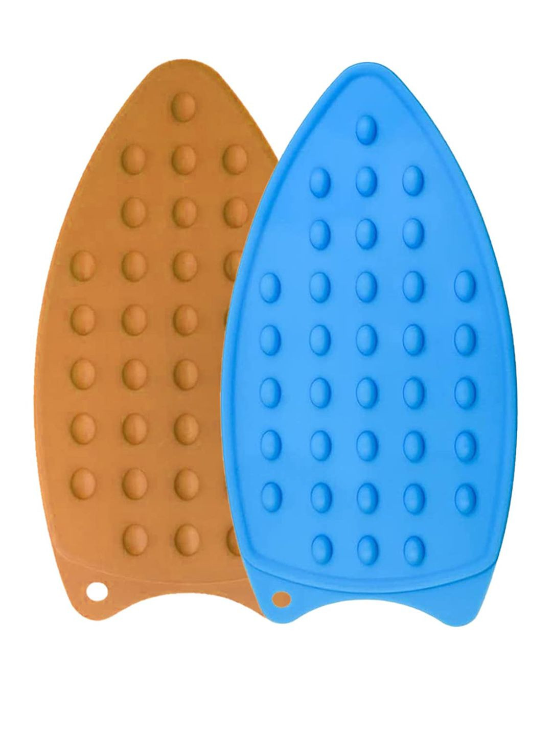 Kuber Industries Blue & Pink 2 Pcs Self Design Silicone Iron Mats