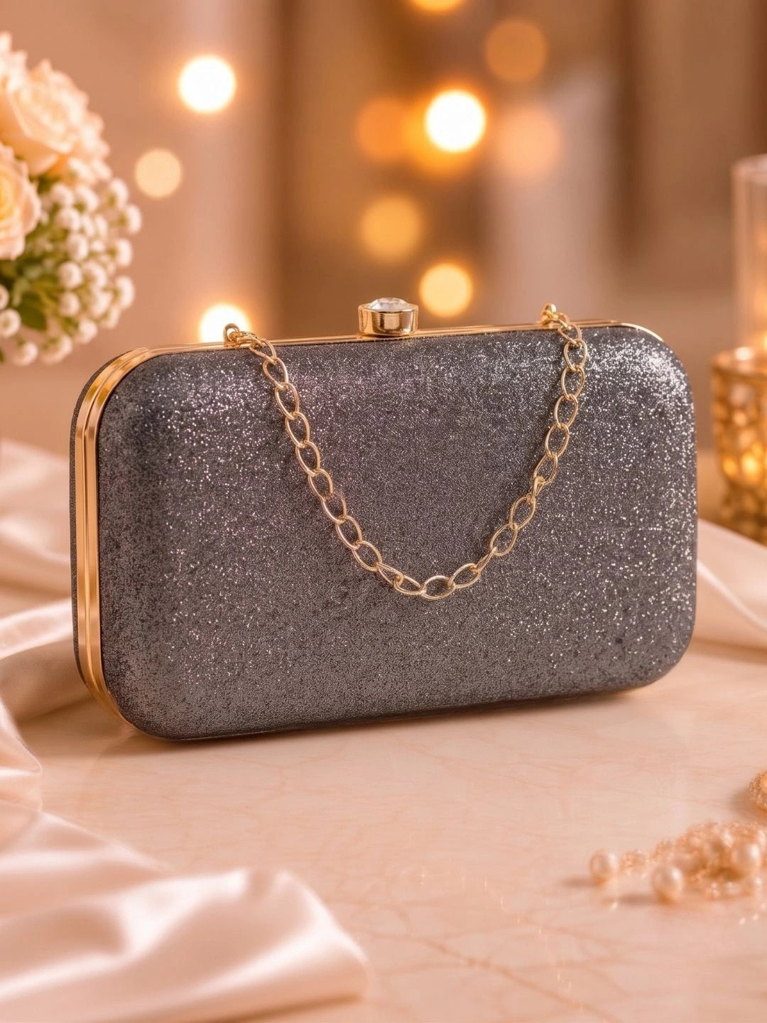 CRUSSET Embellished Box Clutch