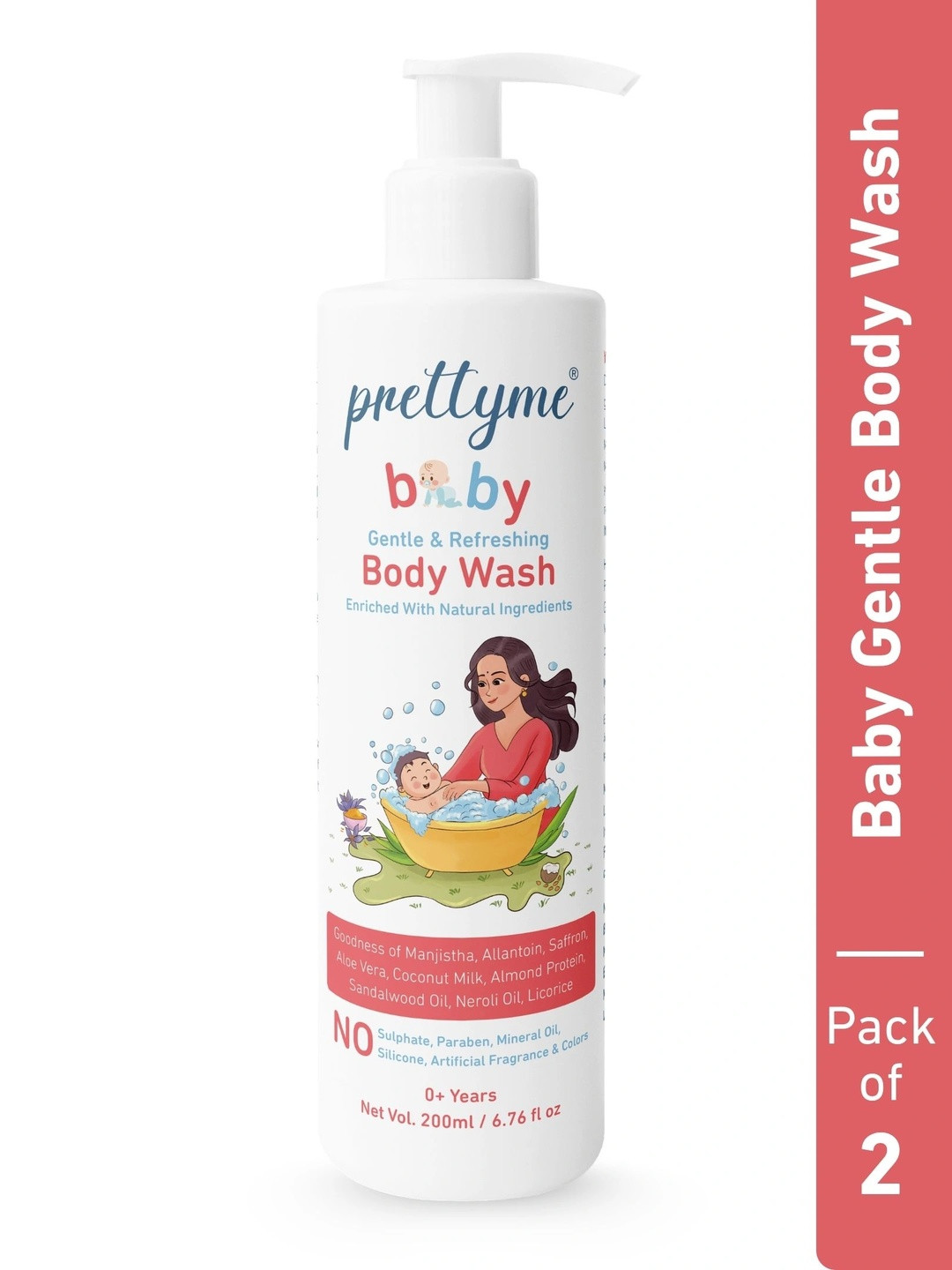 Prettyme 2-Pcs Baby Head to Toe Tear Free Body Wash & Shampoo -200ml Each