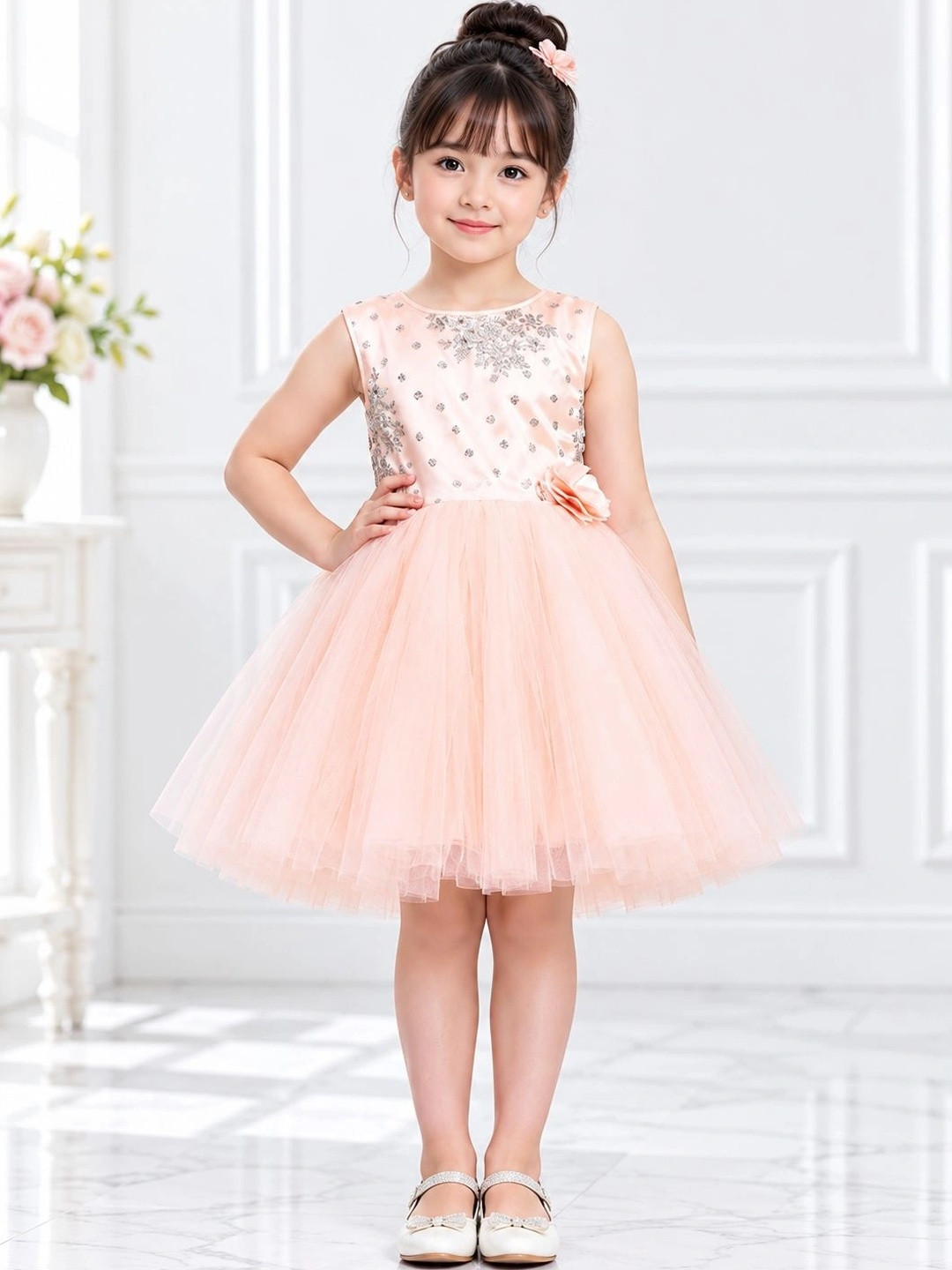 Toy Balloon kids Girls Net Fit & Flare Dress