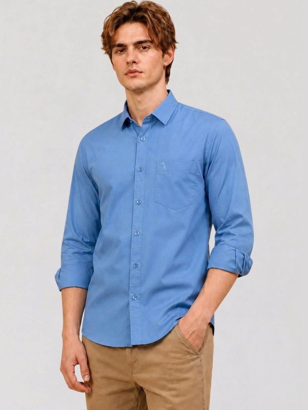 OURANOS Men Comfort Slim Fit Casual Shirt