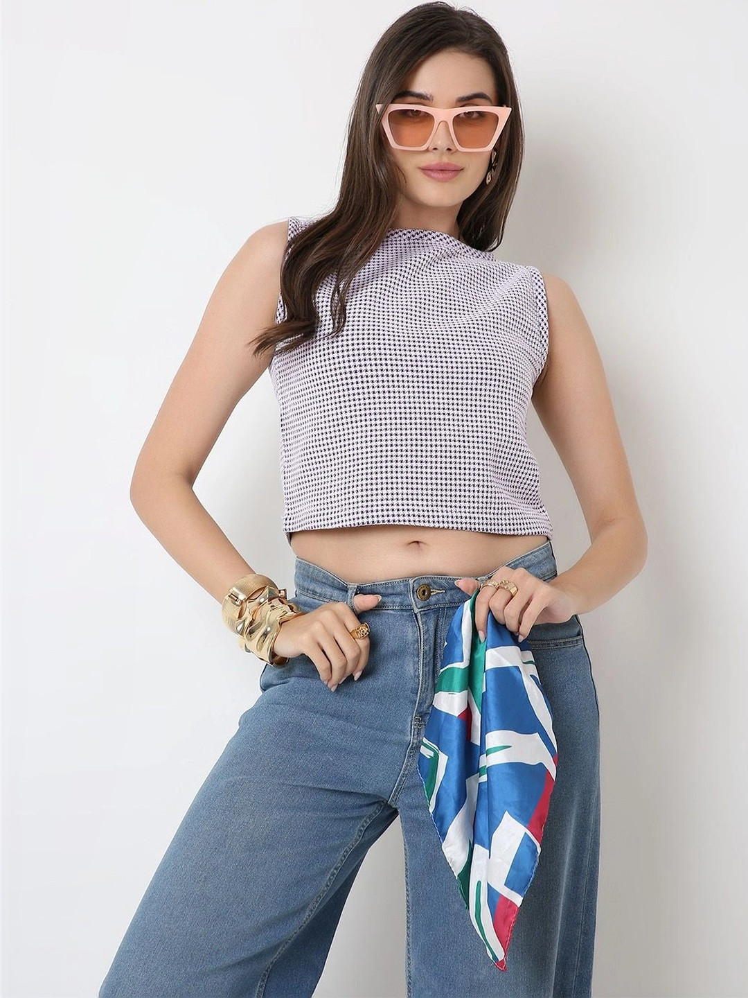 Blnk Print Cotton Crop Top