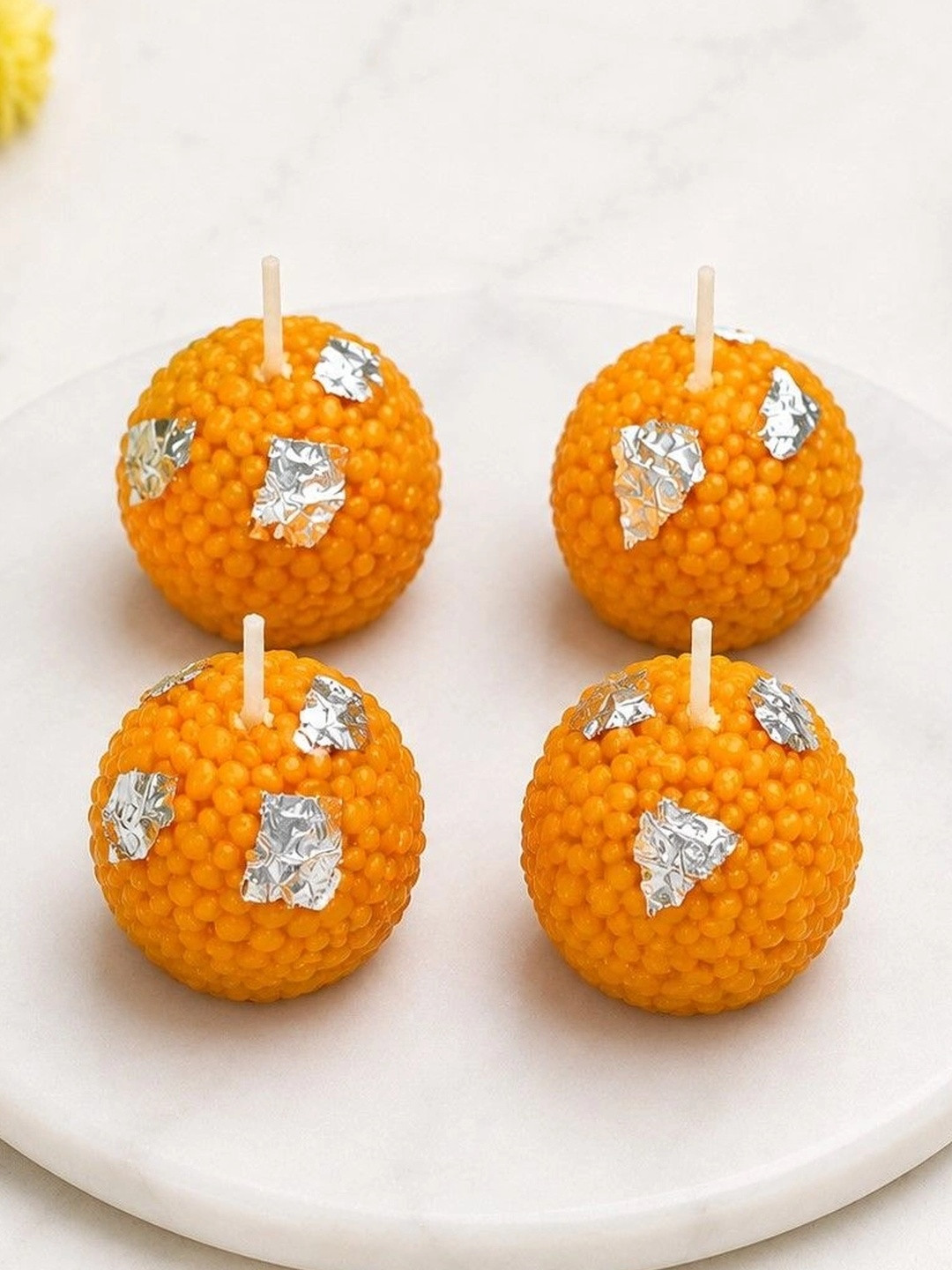 nECTAR Laddu Scented Candles | Pack of 4