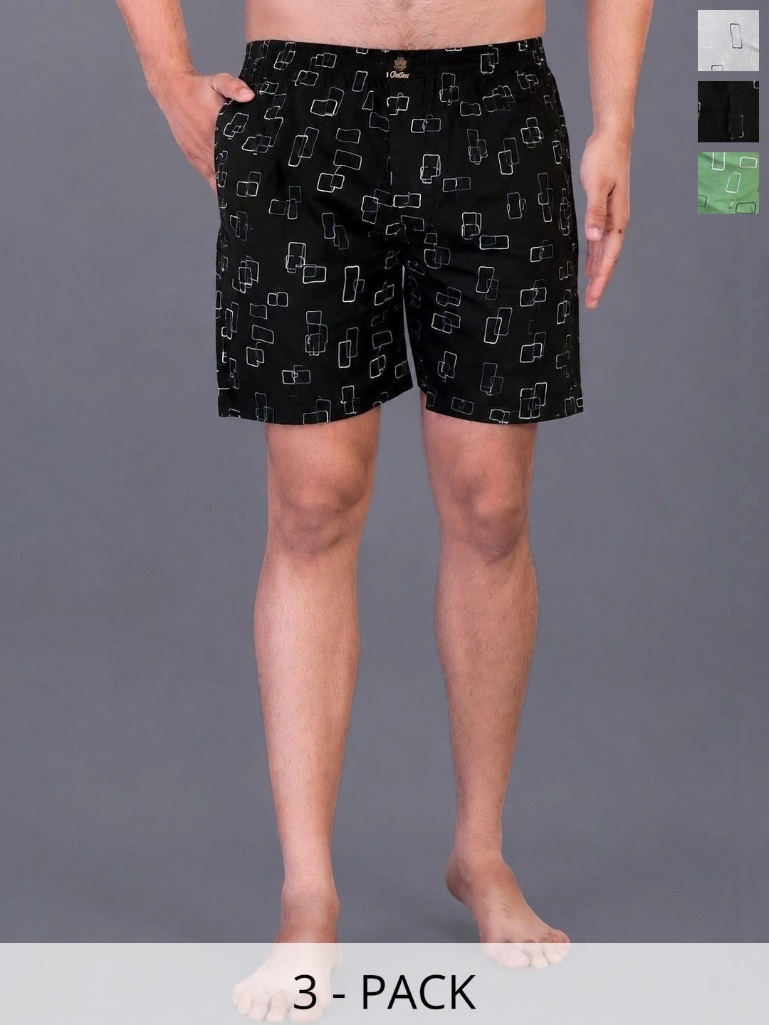 DEVANSH ENTERPRISE Pack of 3 Printed Cotton Boxers