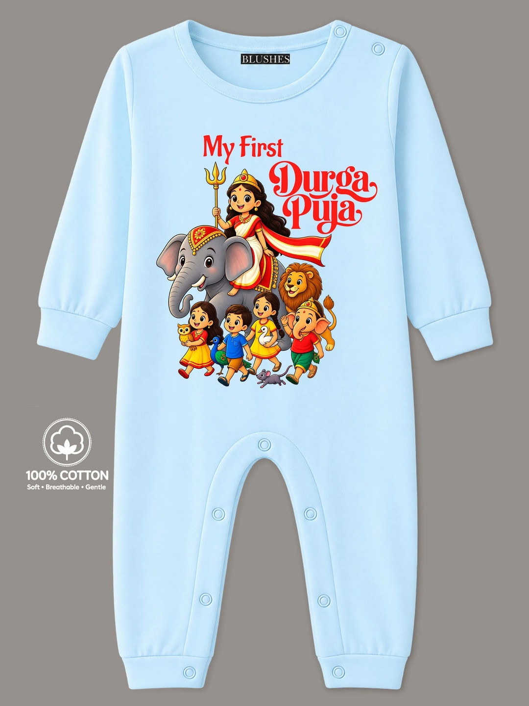BLUSHES Infants Printed Cotton Rompers