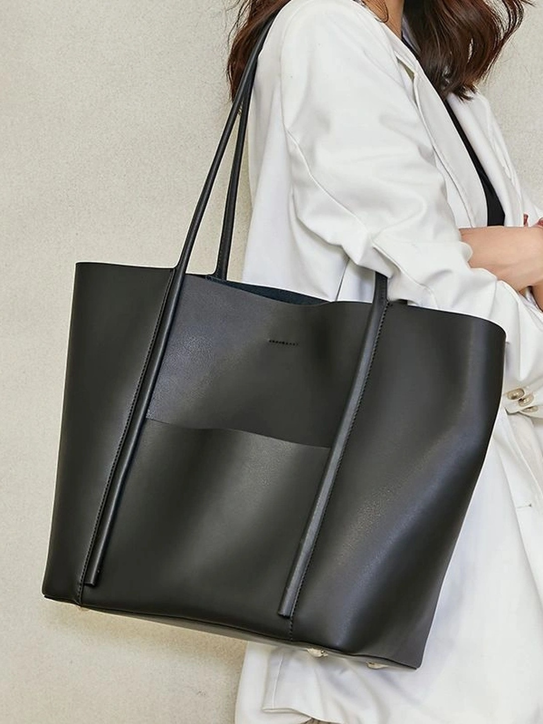 LARCH PU Structured Tote Bag