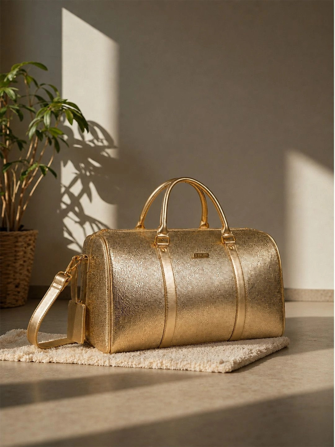 STRUTT Textured Medium Sports or Gym Duffel Bag