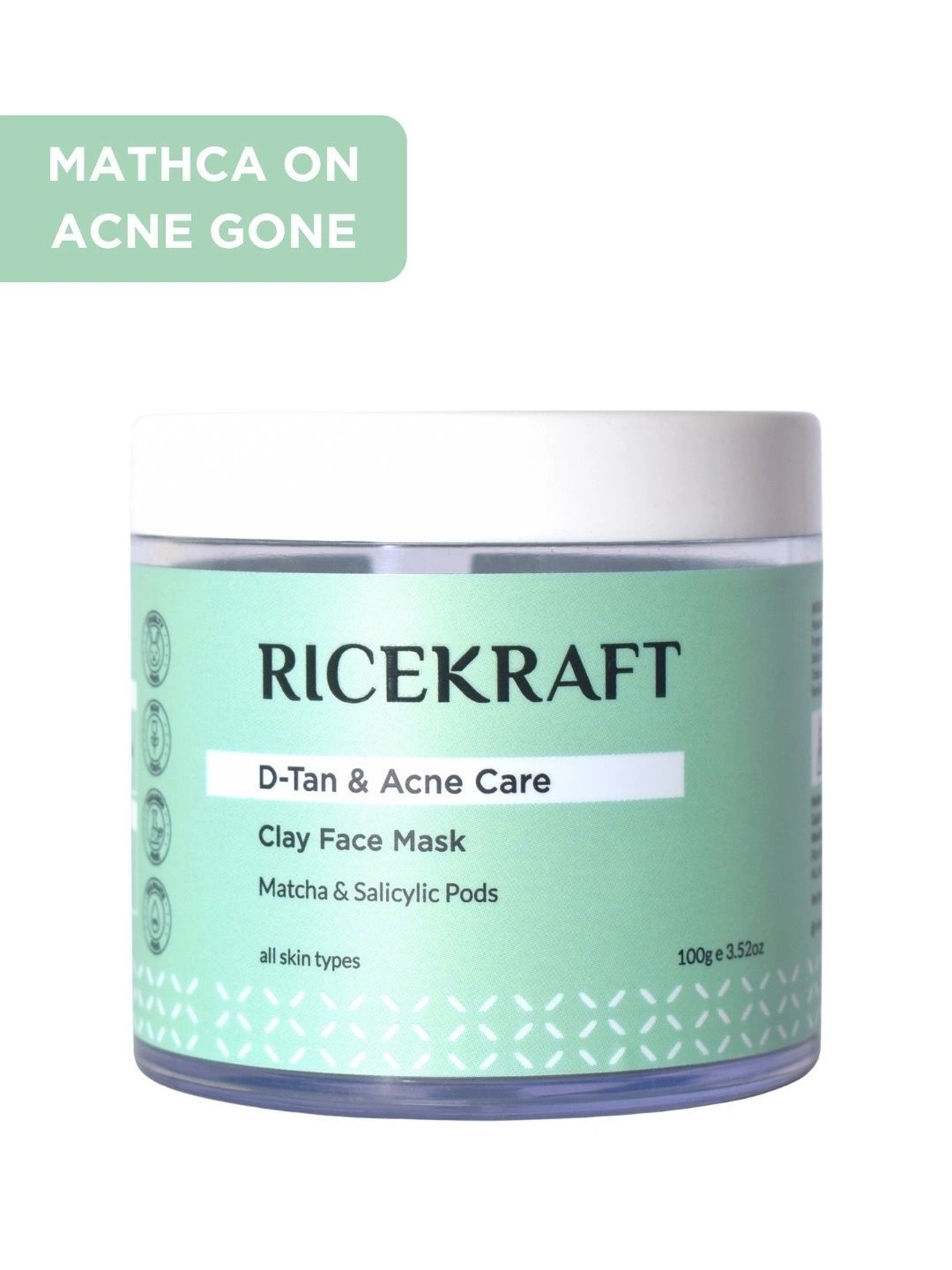 Ricekraft Dtan & Acne Care Matcha Clay Face Mask -100 g