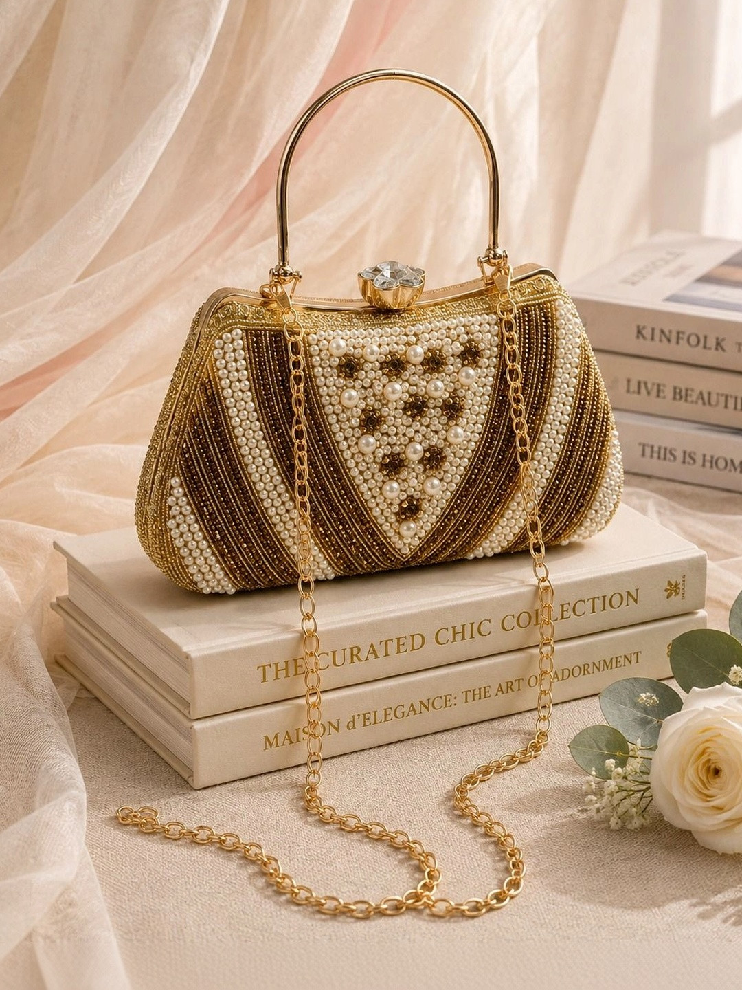 Anouk Embellished Box Clutch