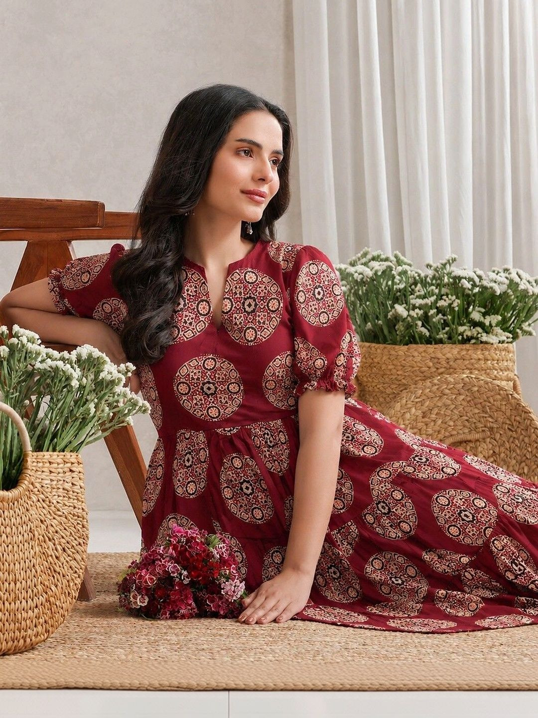 PRESHA Women Ethnic Motifs Printed Anarkali Kurta