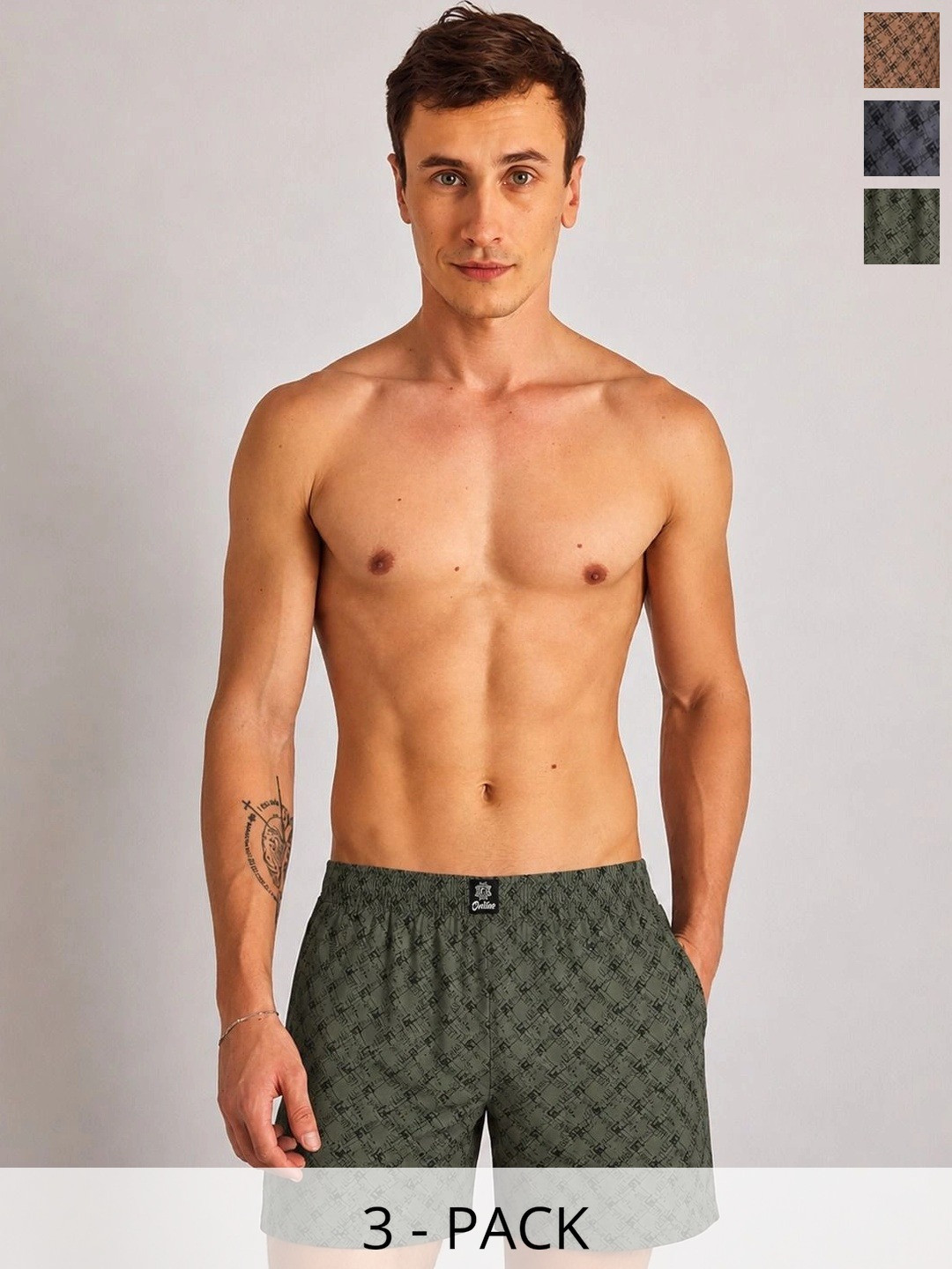 DEVANSH ENTERPRISE Pack of 3 Printed Cotton Boxers