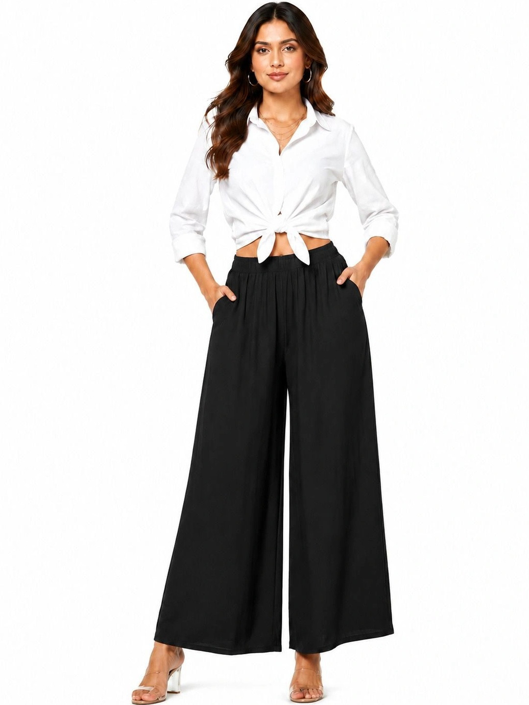 Threadbloom Women Knitted Palazzos