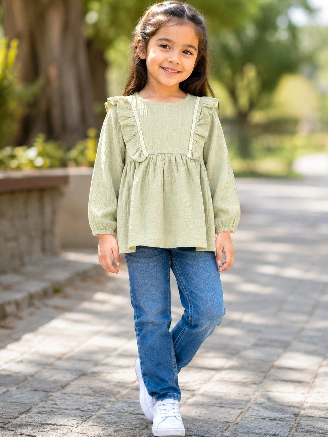HuggleBug Ruffles Cotton Top
