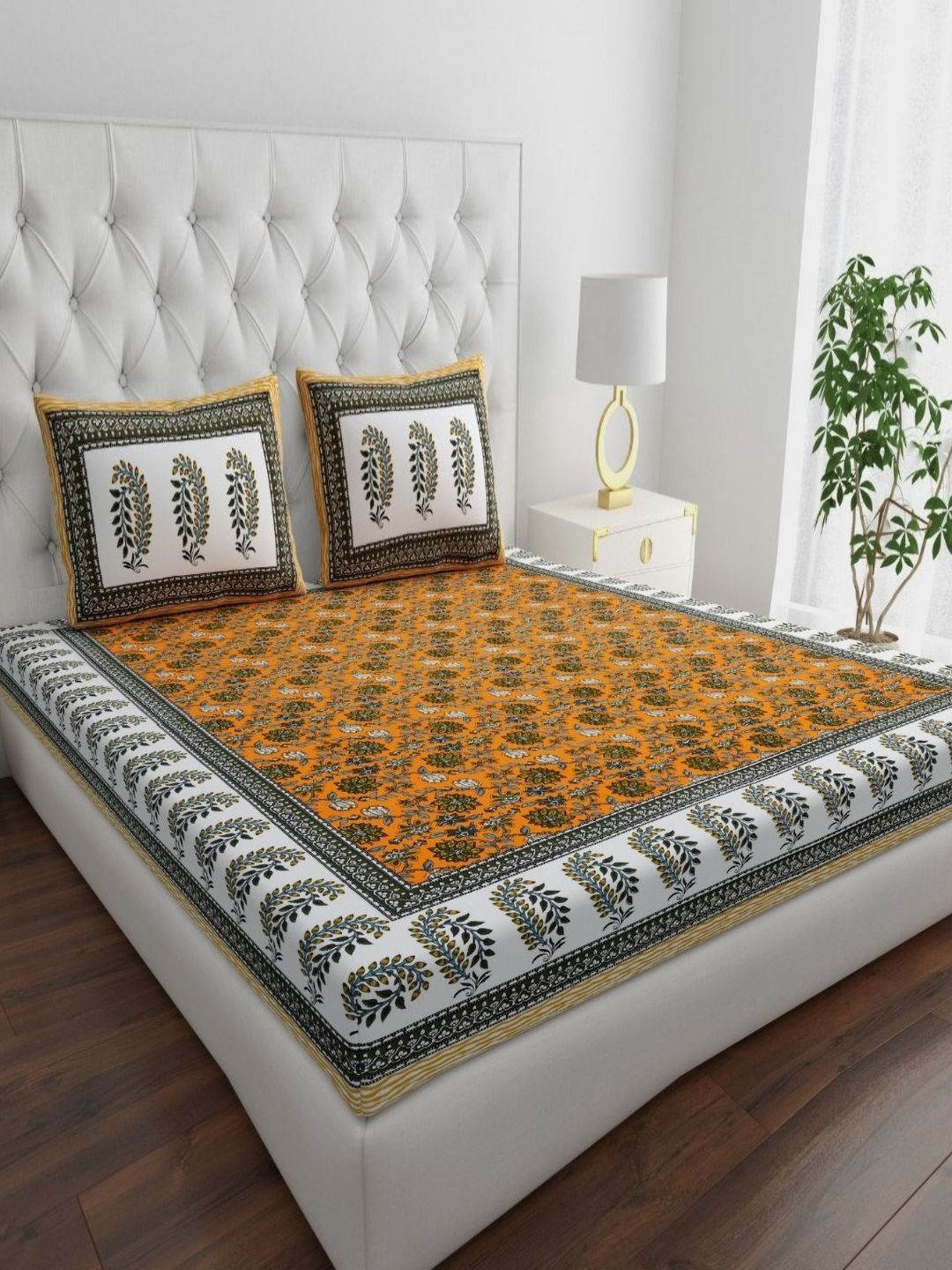 COZYKO 180 TC King Size Bedsheet with 2 Pillow Covers 90cm x 105cm