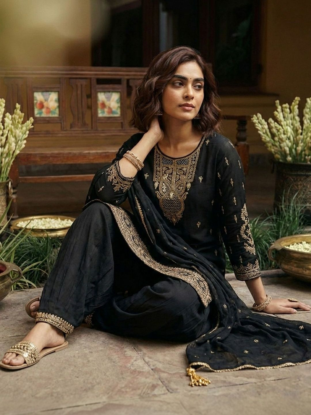 House of Pataudi Embroidered Kurta Sets