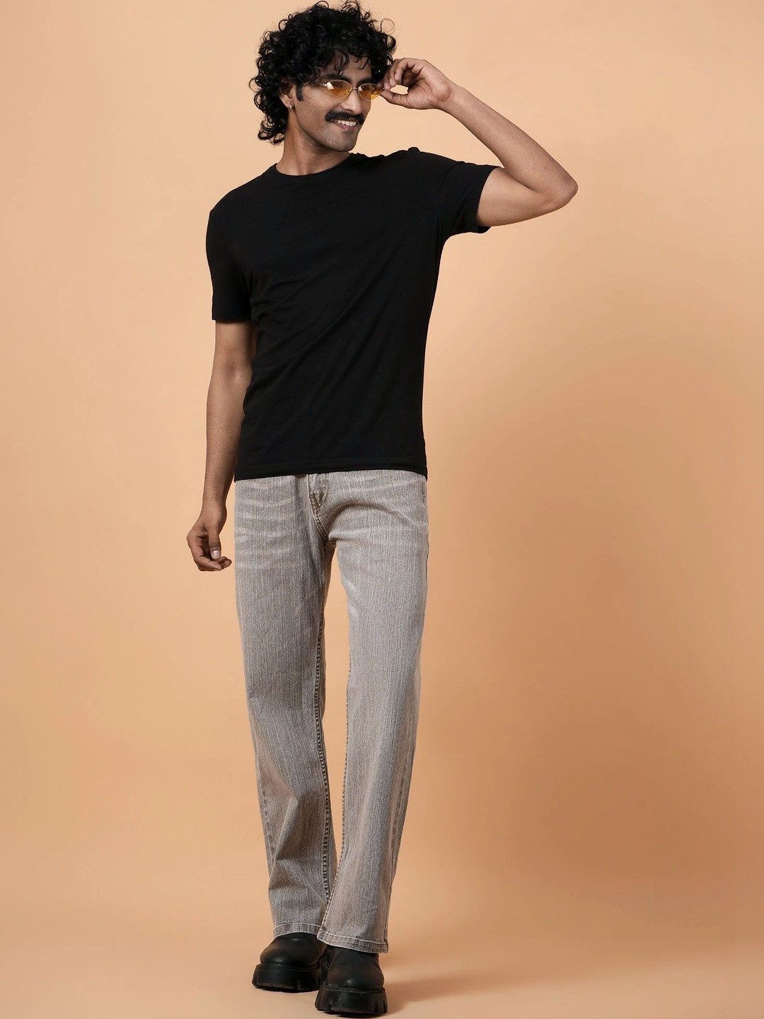 Denimora Men Straight Fit Mid-Rise Stretchable Jeans