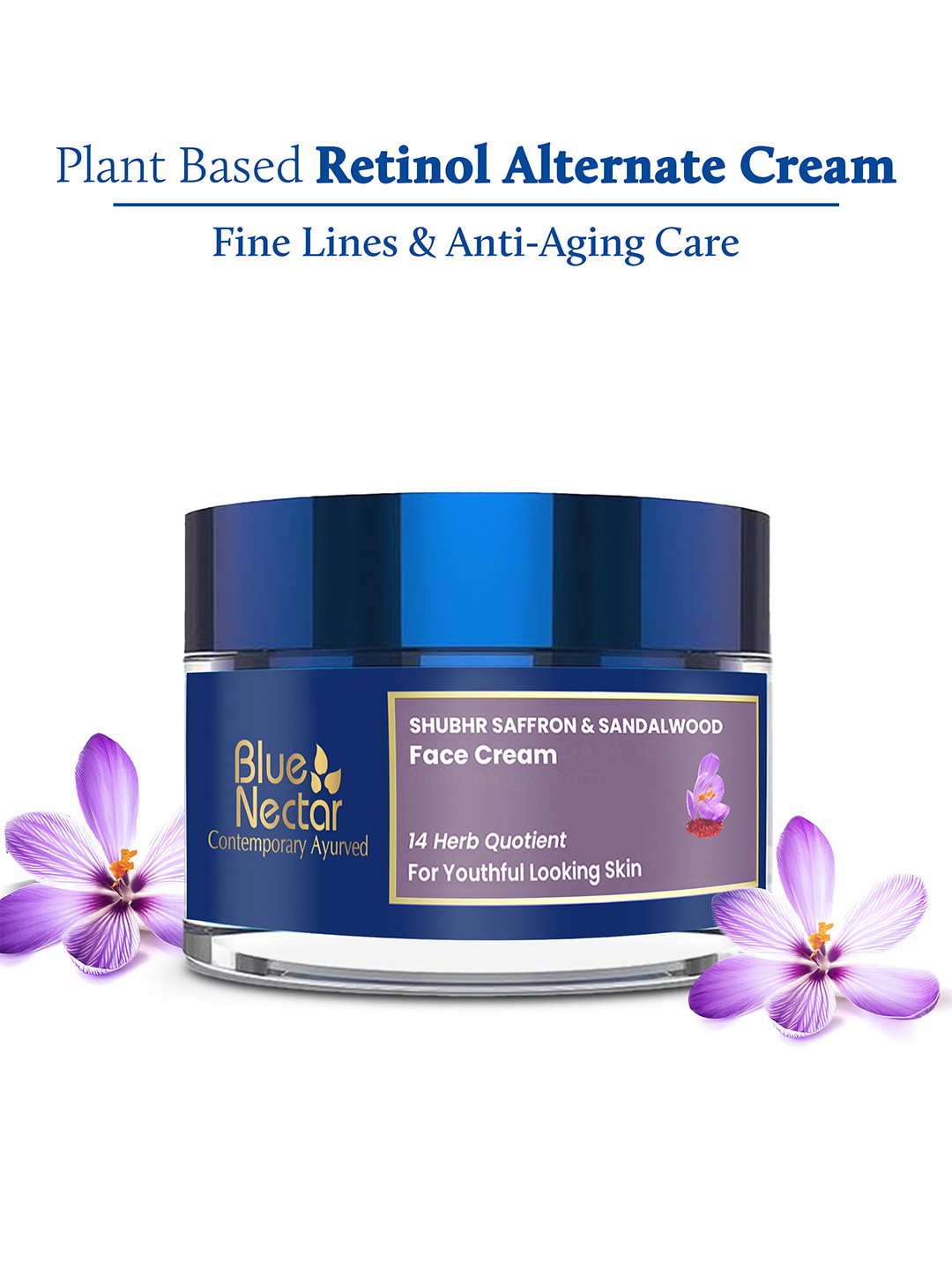 Blue Nectar Saffron & Sandalwood Anti Aging Cream for Skin Firming & Radiance - 50g