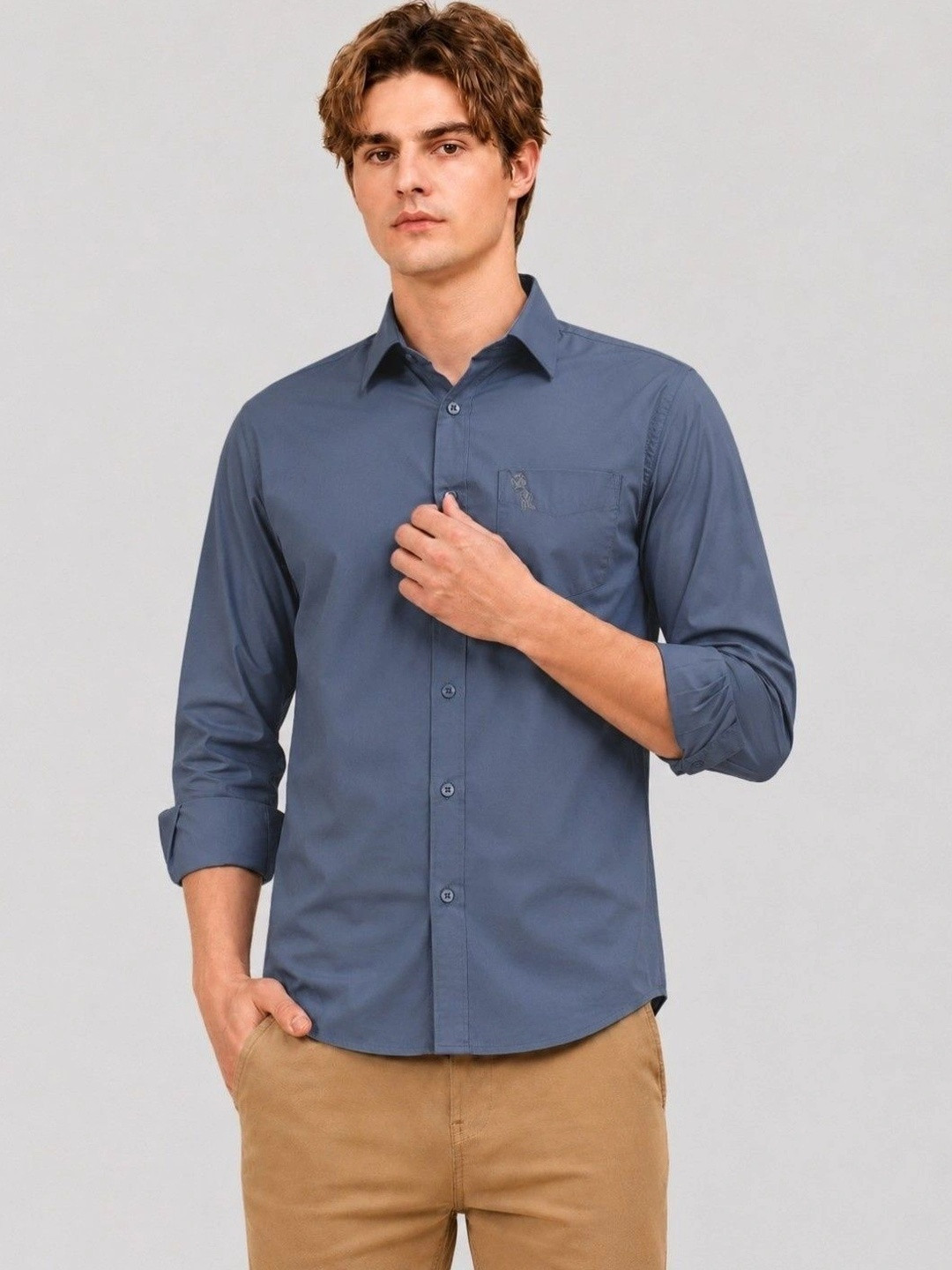OURANOS Men Comfort Slim Fit Casual Shirt