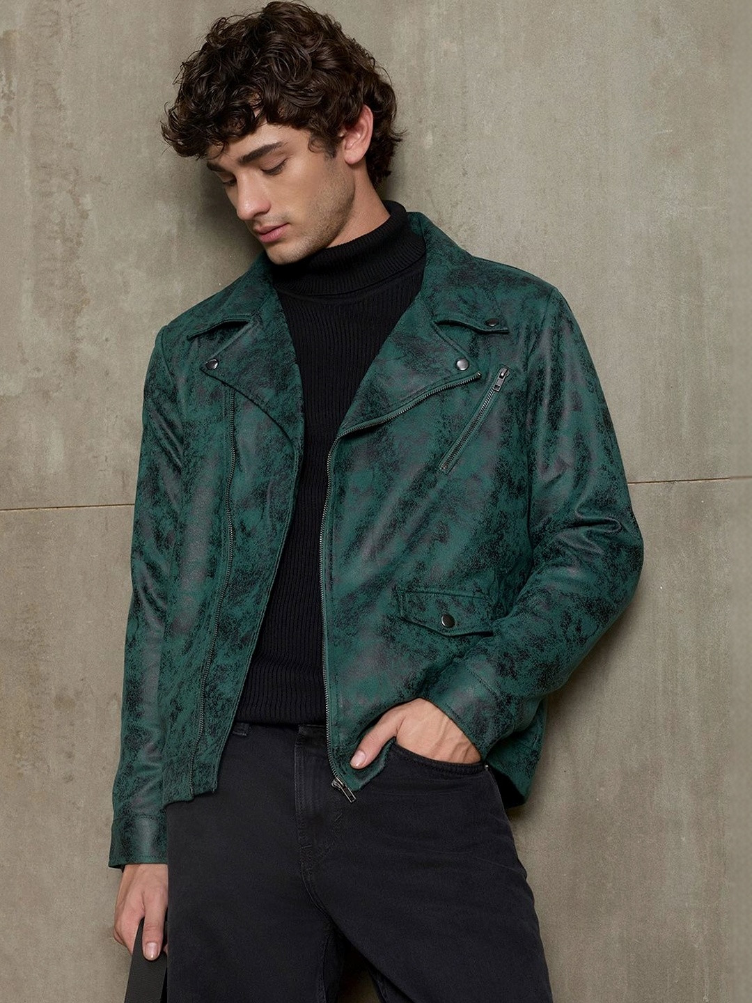 CAHOOT Men Suede Biker Jacket - Image 1