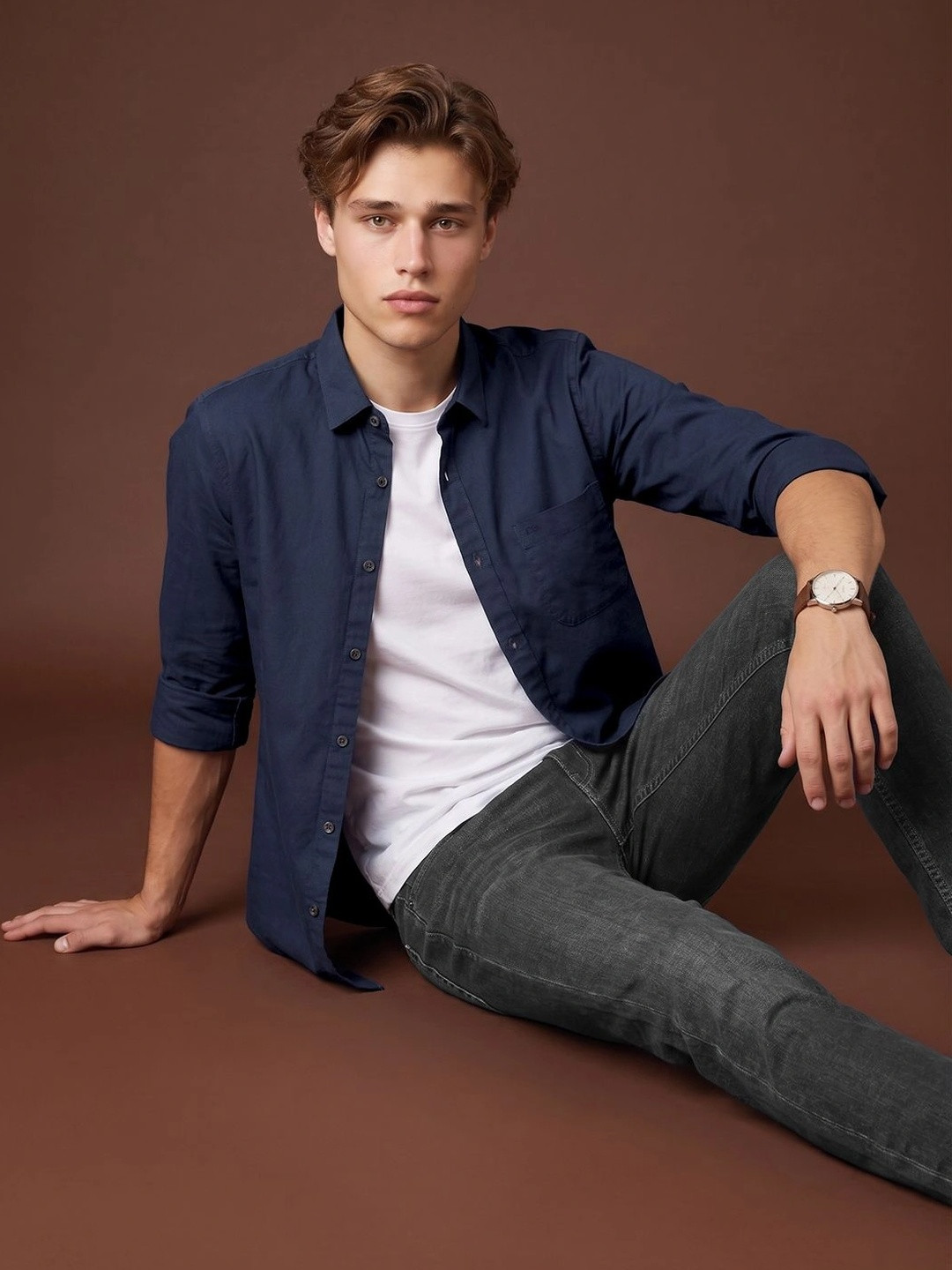 Peter England Casuals Men Slim Fit Pure Cotton Casual Shirt