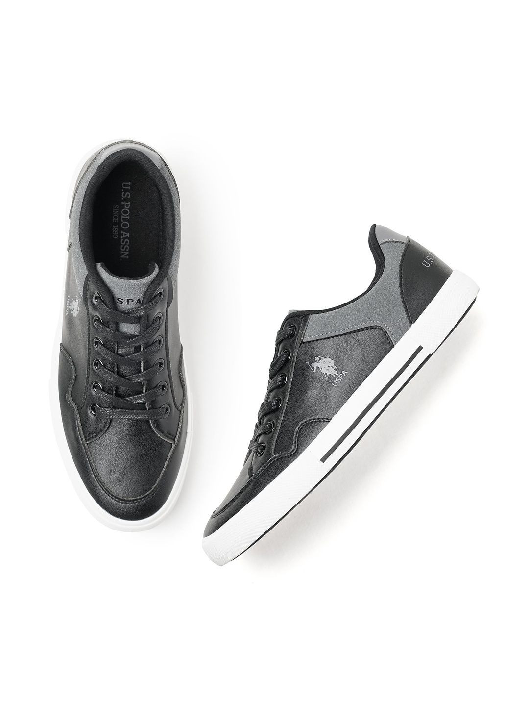 U.S. Polo Assn. Men Colourblocked PU Sneakers