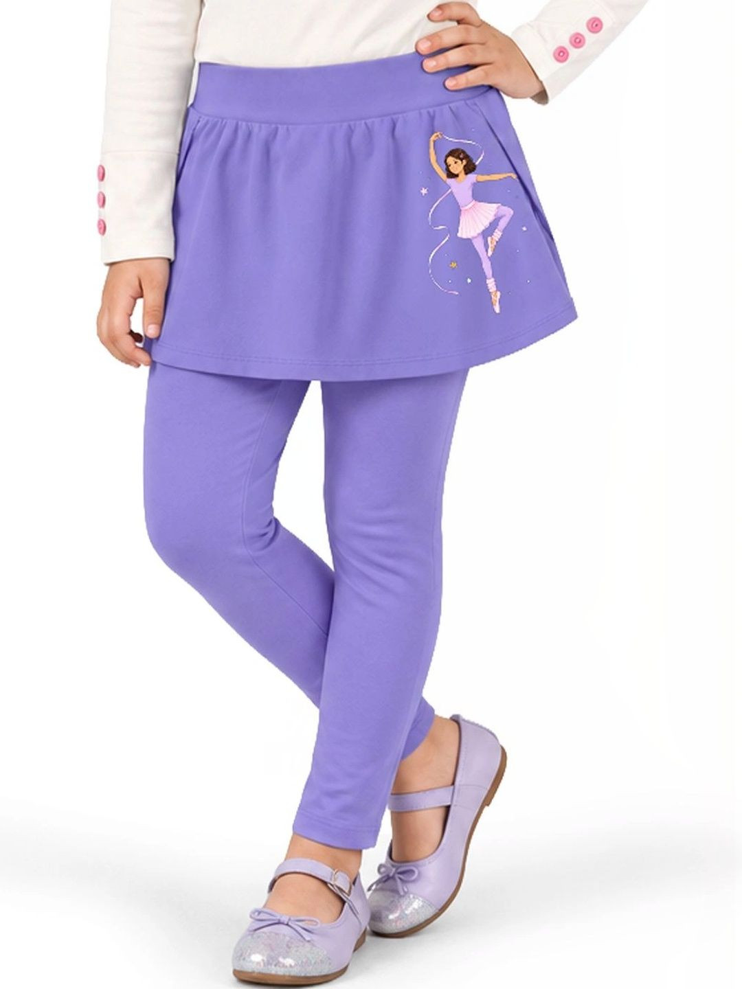 You Got Plan B Girls Printed Cotton Ankle Length Ballerina Skeggings