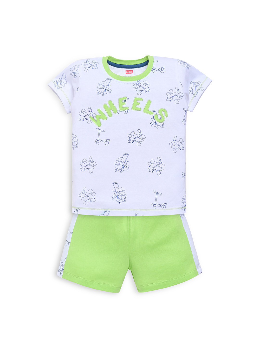 LuvLap Baby Boys Pack of 1 Regular Fit Cotton Half Sleeve T-shirt & Shorts Set