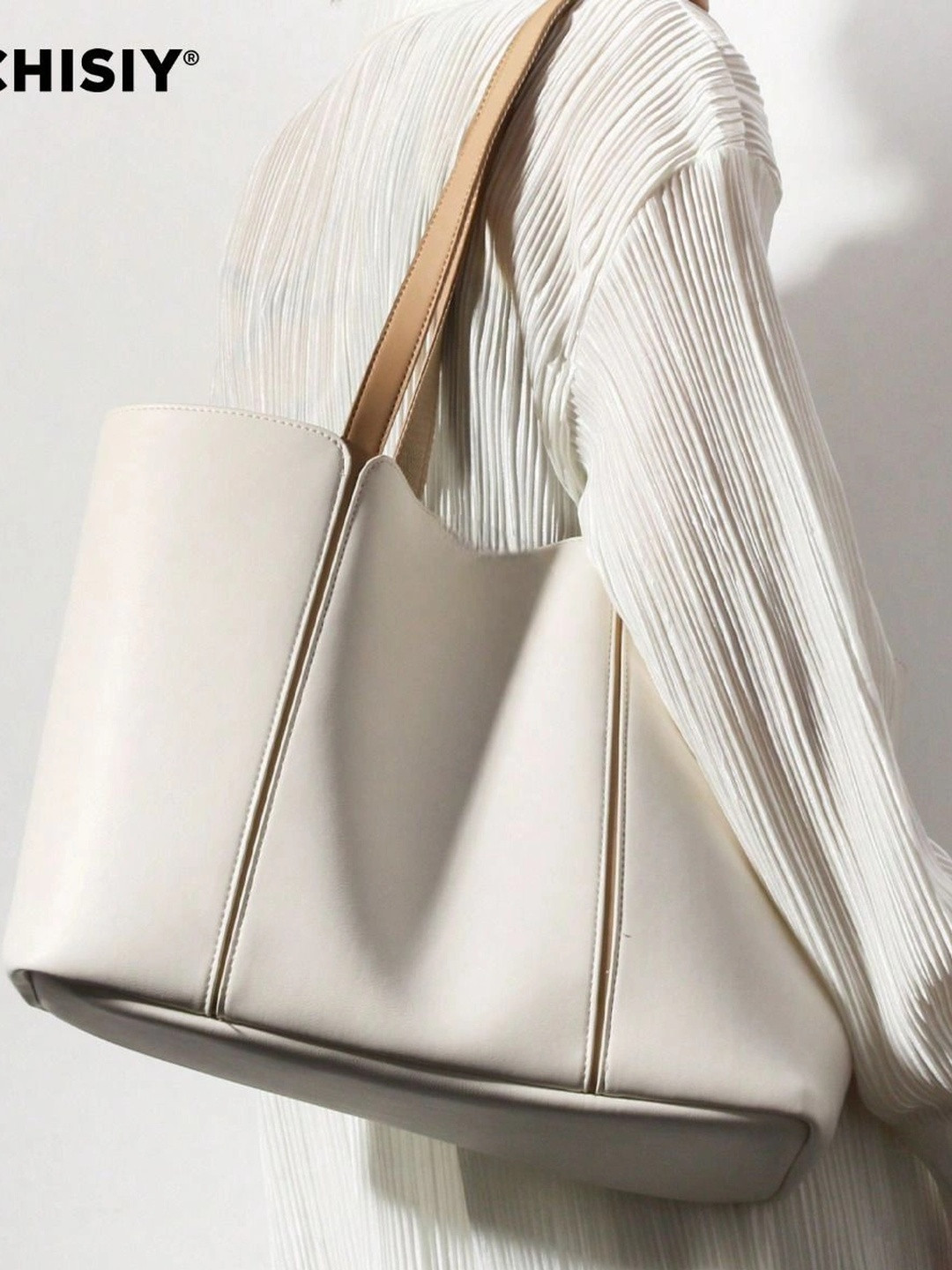 LARCH PU Structured Tote Bag