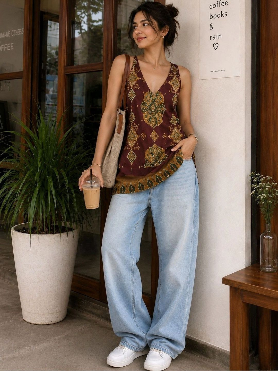 HOUSE OF MIRA Print Ethnic Top