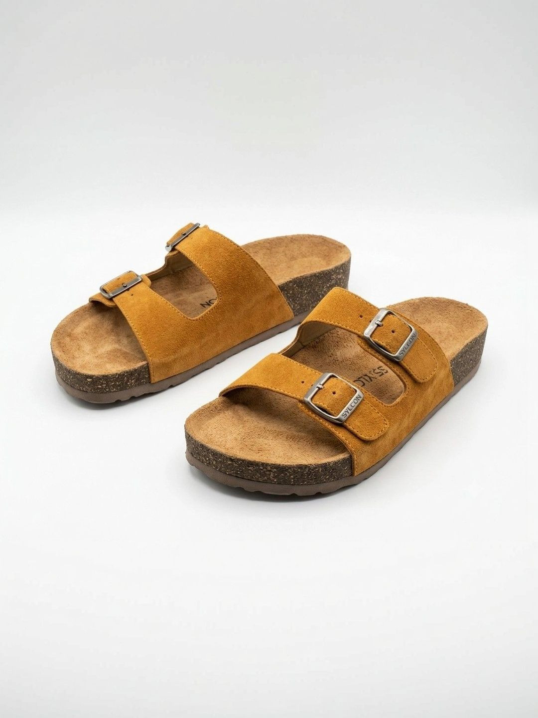 Sylcon Women's Beige Flat Flip Flop Sandals, Vegan Leather Casual for Women | Daily Use