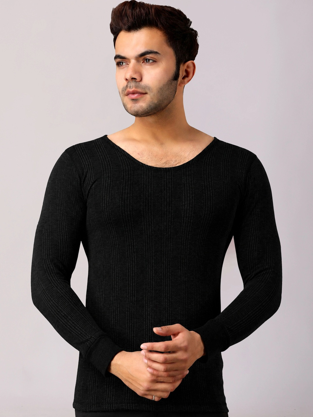 FF Men Round Neck Ribbed Thermal Tops