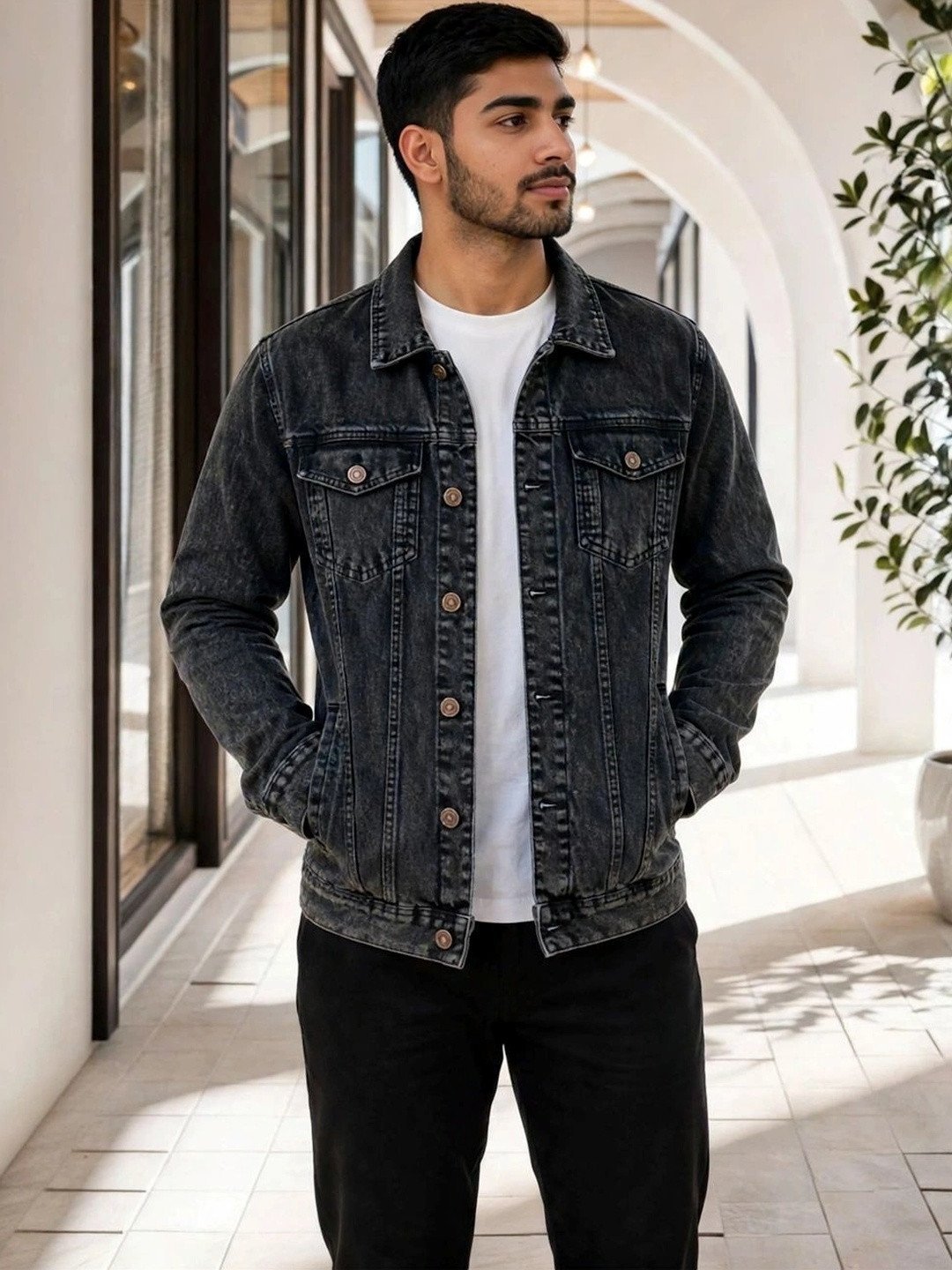 HERE&NOW Men Outdoor Denim Jacket