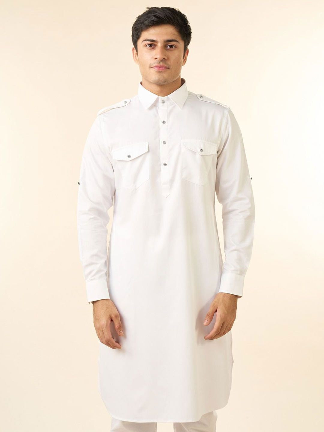 Diwas by Manyavar Men Shirt Collar Cuffed Sleeves Pathani Kurta