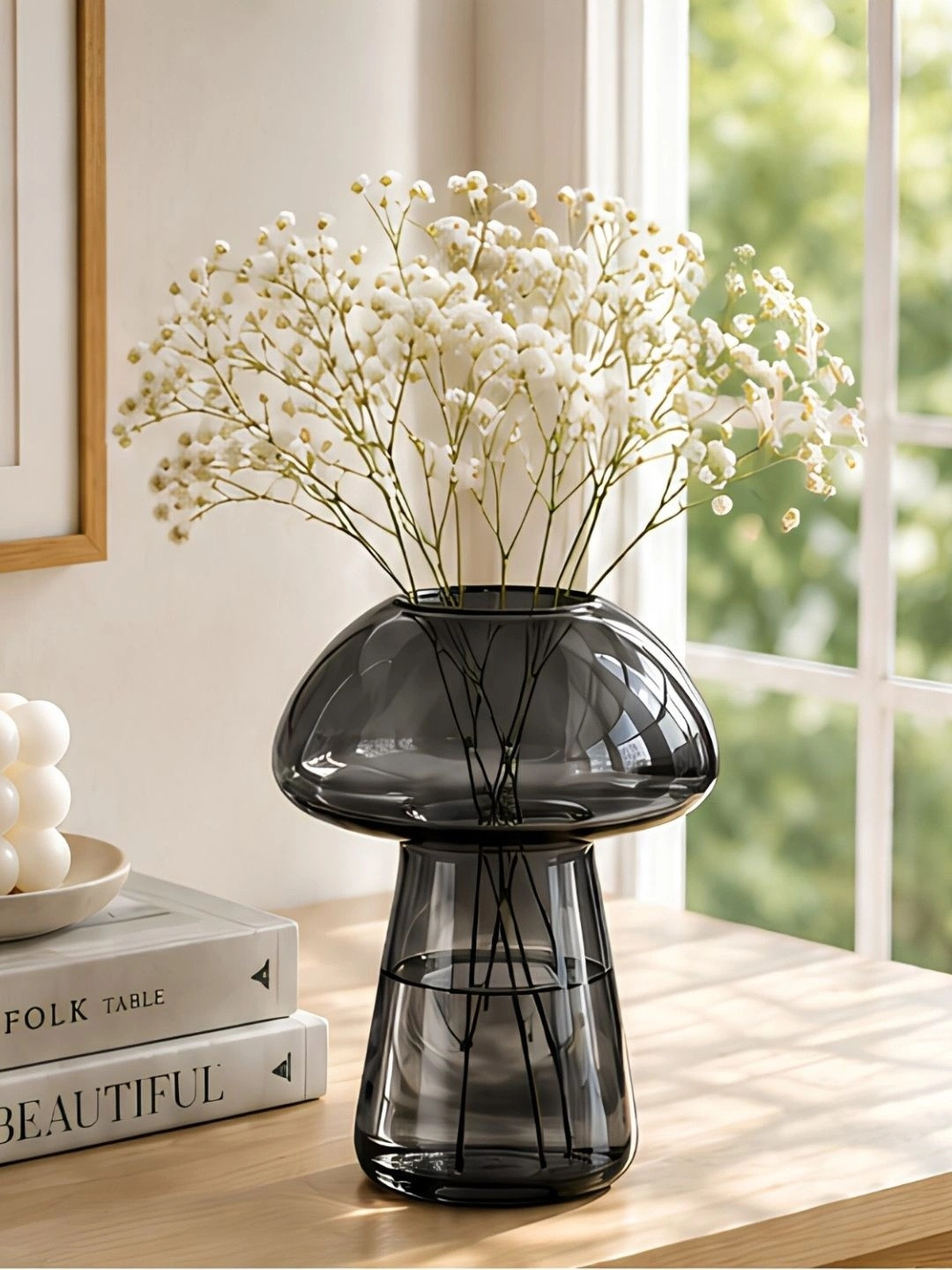 ecofynd Black Glass Table Vase