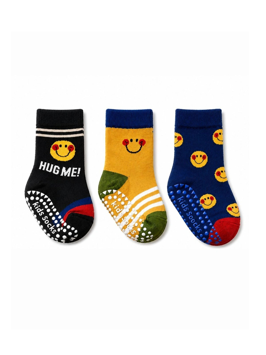 Nihvi Unisex Kids Pack of 3 Cotton Assorted Patterned Ankle Length Socks
