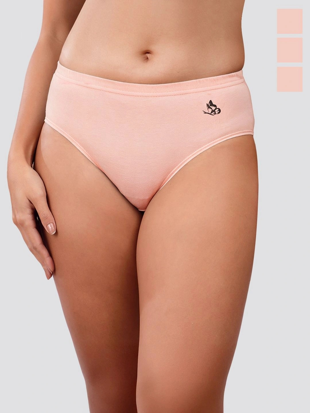 Kalyani Eve Pack Of 3 Mid-Rise Anti-Odour Hipster Briefs