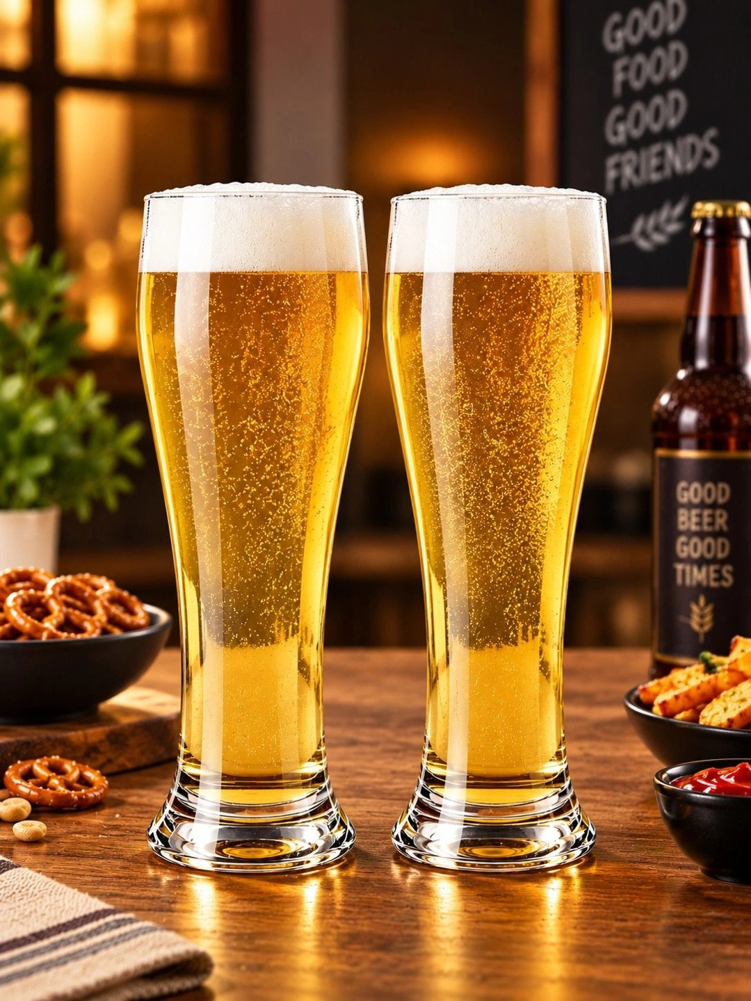 PrimeWorld Transparent Easy to Clean Glass Beer Glass Bar Glass