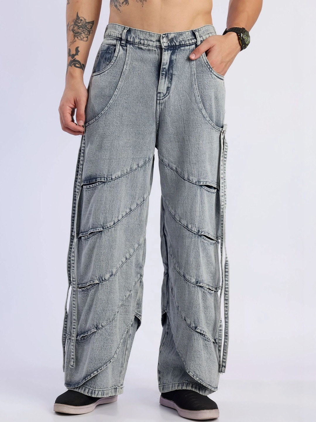 MODOMAN Men Mid-Rise Light Fade Jeans
