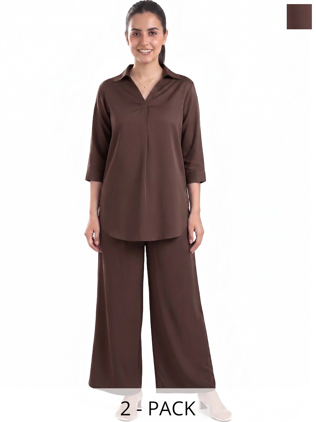 Moirai Chiffon Shirt Dress
