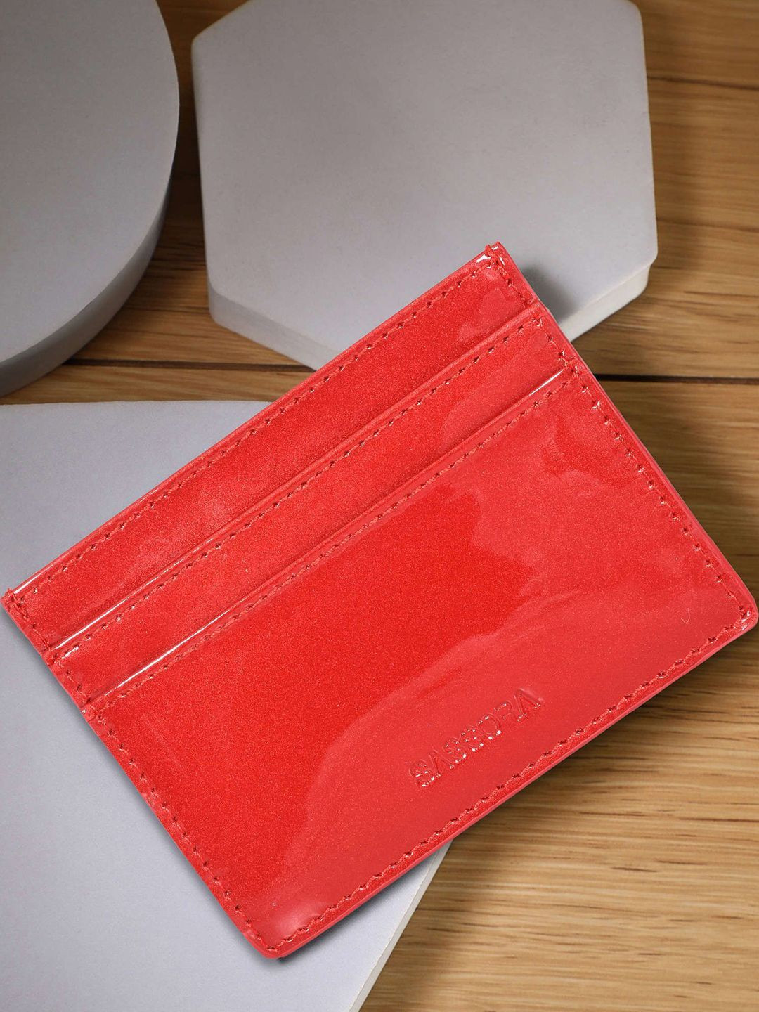 Sassora Unisex Solid Leather Card Holder