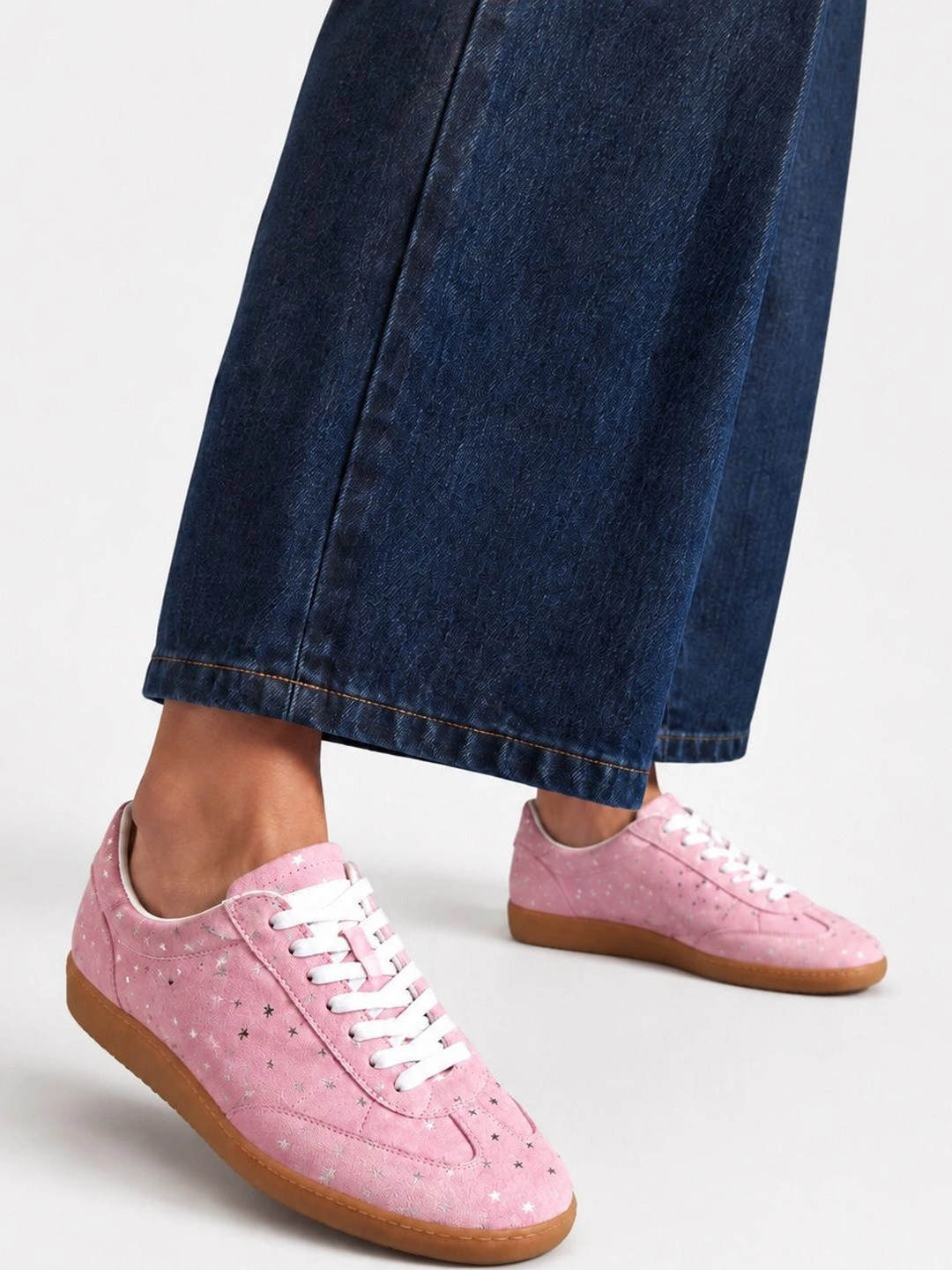 Suo Women Printed Leather Sneakers