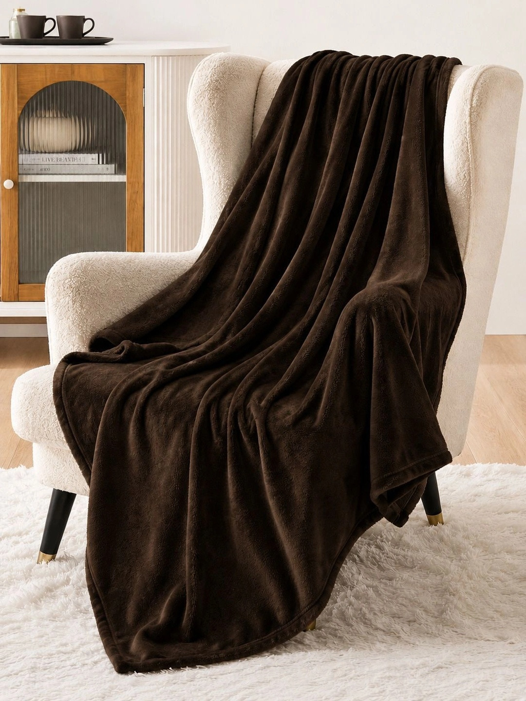 BLUEDOT Brown Woollen 300 GSM Blanket